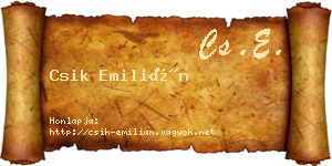 Csik Emilián névjegykártya